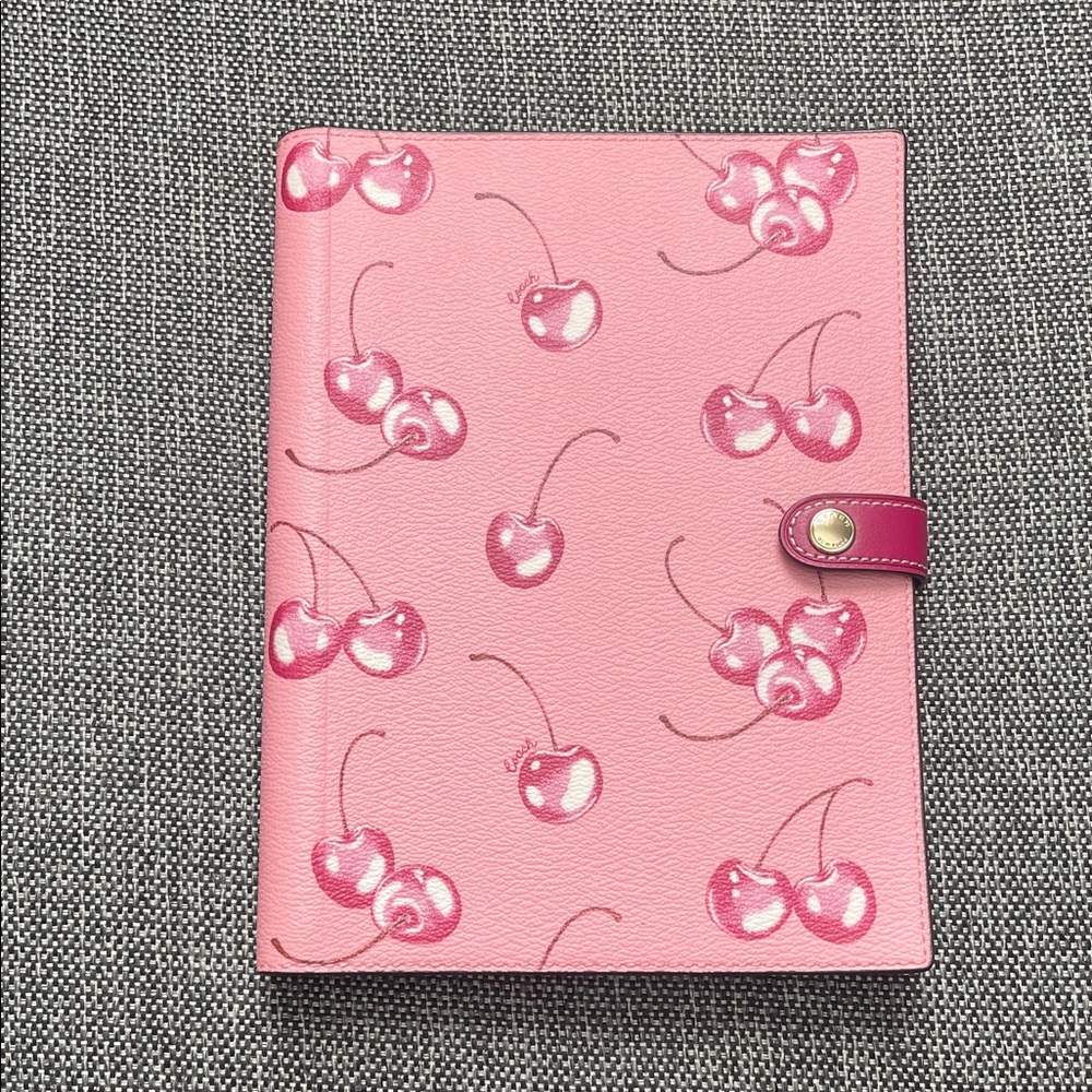 Coach Pink Cherry Notebook Case with pad